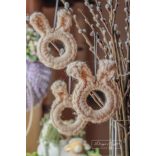 Bézs Horgolt Nyuszik - Húsvéti Dísz Szett