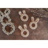 Bézs Horgolt Nyuszik - Húsvéti Dísz Szett