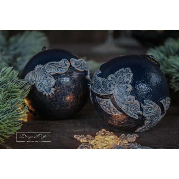 Indigókék Díszes Gömb Szett