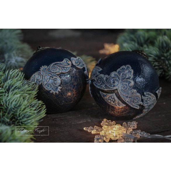 Indigókék Díszes Gömb Szett