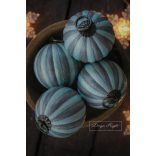 Jégkék-Ezüst Színű Csíkos Gömb Szett